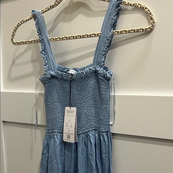 Love Tree Denim Blue Smocked Maxi Dress - Picture 1 of 5